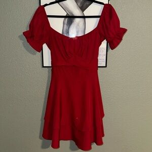 Red Milkmaid Off The Shoulders Dress